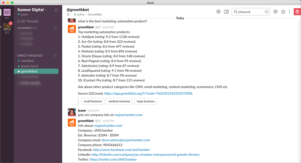 GrowthBot Example
