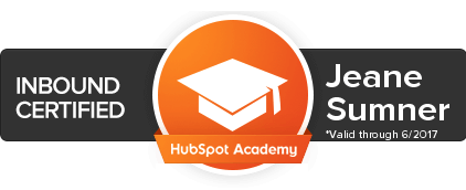 Jeane Sumner's Inbound Certification Badge