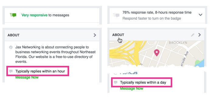 Facebook response times